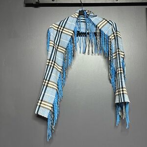 Burberry Blue and Black Plaid Scarf authentic